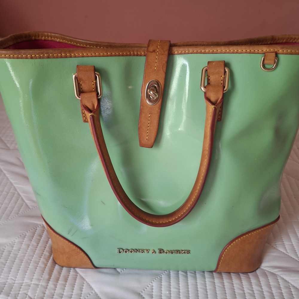 Dooney & Bourke Claremont Mint Green Patent Leather Tote
